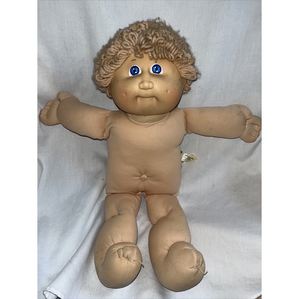 Vtg Cabbage Patch Doll , 1982 , Blonde Hair , Blue Eyes, Xavier Roberts Mold 2